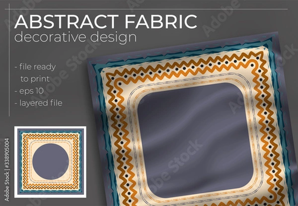 Fototapeta abstract silk scarf creative hijab design with realistic mock up