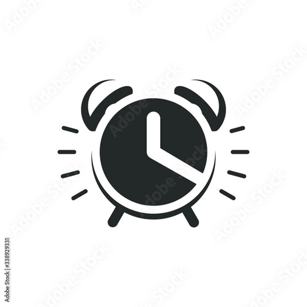 Fototapeta Loud Alarm clock vector flat isolated image.