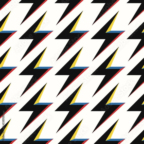 Obraz vector modern multi 3 dimension thunderbolt seamless pattern on white