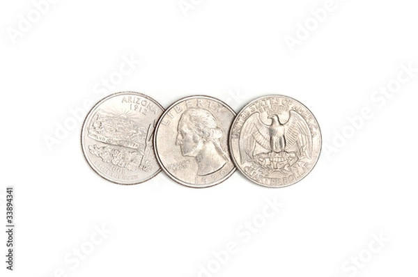 Obraz Three American quarters.