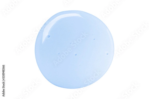 Fototapeta blue liquid soap stain isolated on white background.