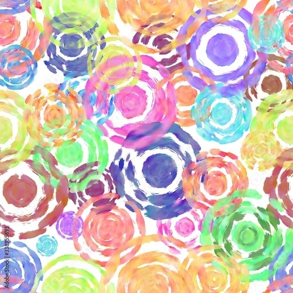 Fototapeta Abstract color pattern, circles. Digital illustration.