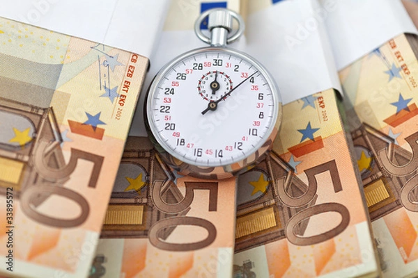 Obraz Time is money concept with euros