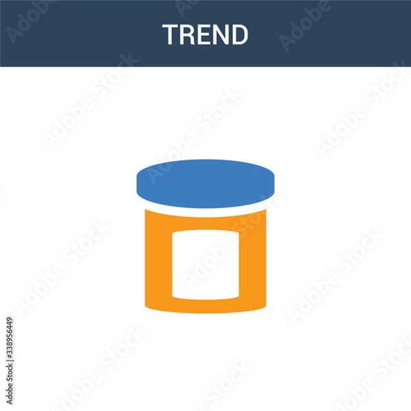 Fototapeta two colored trend concept vector icon. 2 color trend vector illustration. isolated blue and orange eps icon on white background.