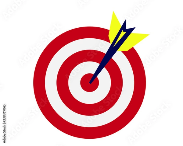 Fototapeta target dartboard. Hit the target with the arrow. success concept flat vector.