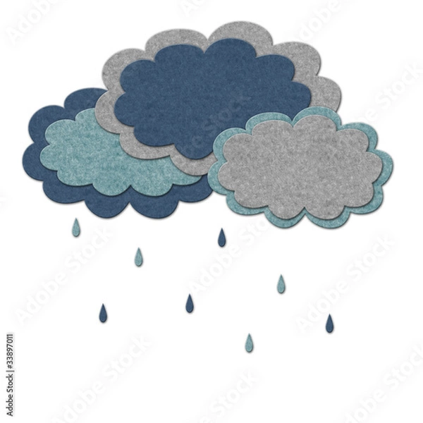 Obraz Felt rainy clouds illustration
