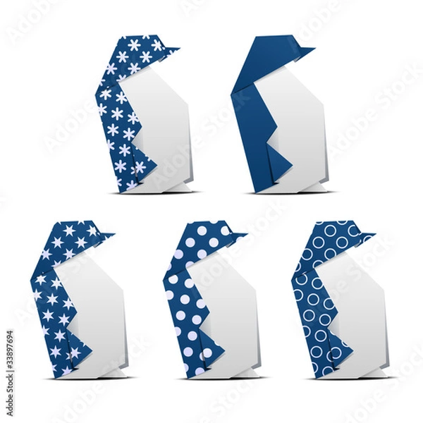 Fototapeta paper penguins
