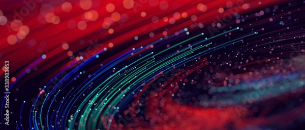 Fototapeta Abstract colorful technology lines big data flow
