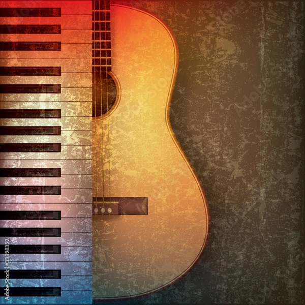 Obraz abstract grunge background with piano and guitar