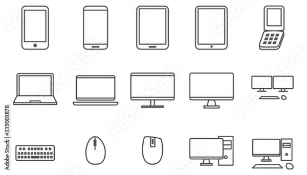 Fototapeta Vector illustration for brochure, ads, and web, line icons