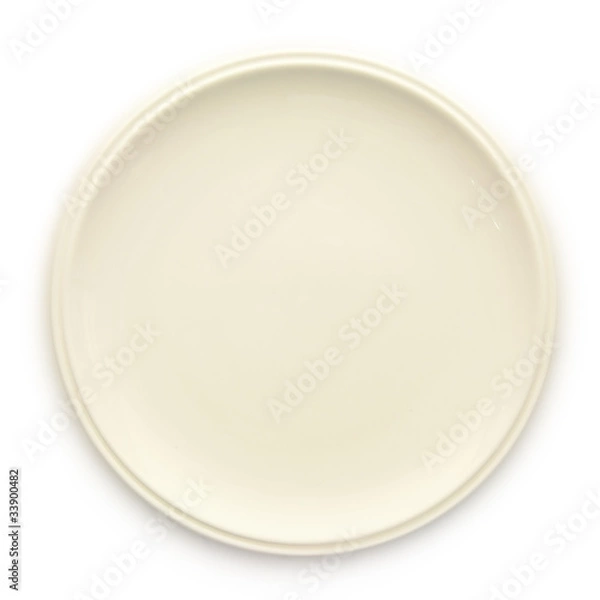 Obraz Empty white dish isolated on white