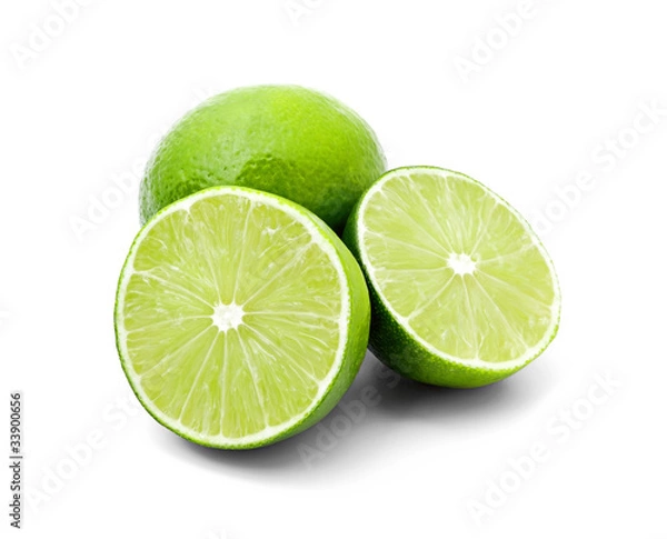 Obraz Two halves of lime and one whole lime