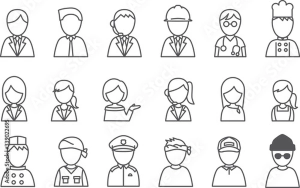 Fototapeta Vector illustration for brochure, ads, and web, line icons