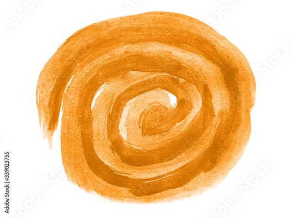 Fototapeta Orange abstract watercolor background. Orange watercolor scribble texture. Abstract watercolor on white background. It is a hand drawn.