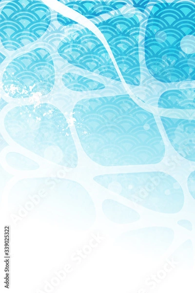 Obraz 夏　海　ビーチ　波　背景素材　フレーム