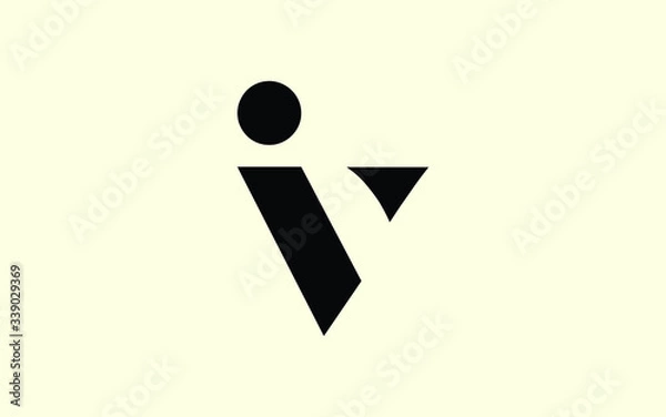 Fototapeta iv or vi and i or v lowercase Letter Initial Logo Design, Vector Template