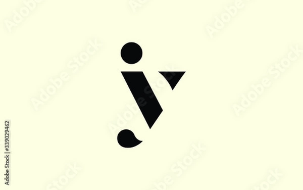 Fototapeta iy or yi and i or y lowercase Letter Initial Logo Design, Vector Template