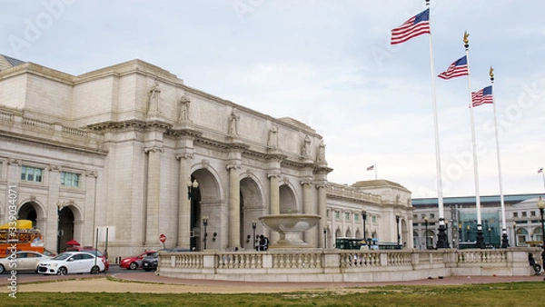 Fototapeta Union Station in Washington DC. Side View