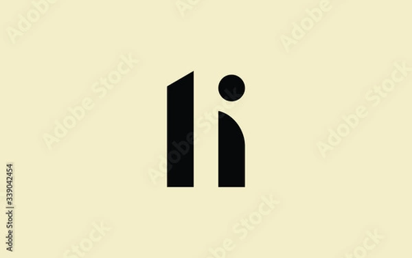 Fototapeta hi or ih and h or i lowercase Letter Initial Logo Design, Vector Template