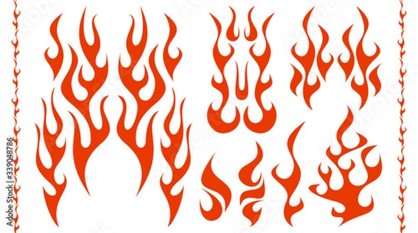 Obraz Fire, Flame vector art set, 炎のベクターセット