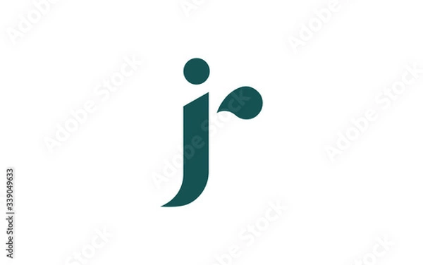 Fototapeta jr or rj and j or r lowercase Letter Initial Logo Design, Vector Template