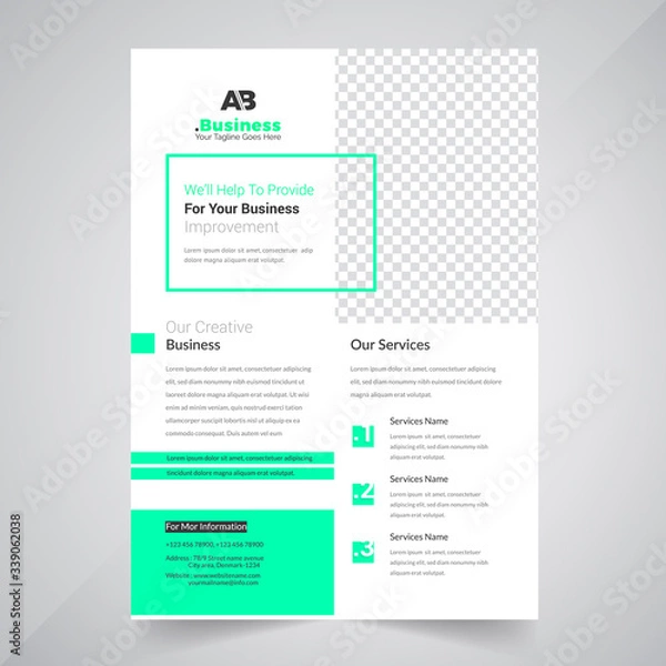 Fototapeta Business flyer design layout template in A4 size. Corporate Concept.