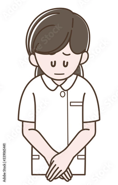 Fototapeta おわびをする看護師の女性