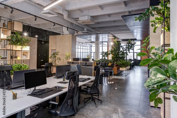 Obraz modern loft office interior with furniture