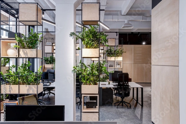 Obraz modern loft office interior with furniture