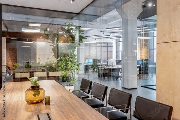 Fototapeta Interior meeting room in modern space office