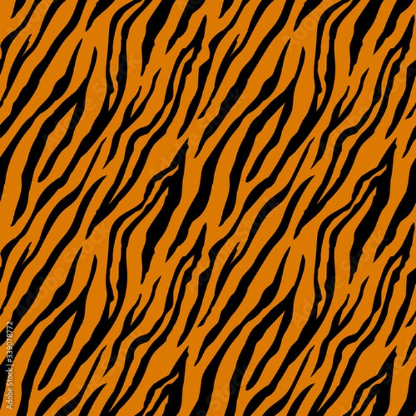 Obraz Seamless pattern with tiger stripes. Animal print.
