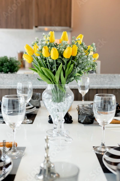 Obraz Dining table close up,