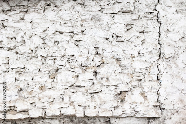 Obraz White paint limestone texture background wall rock.