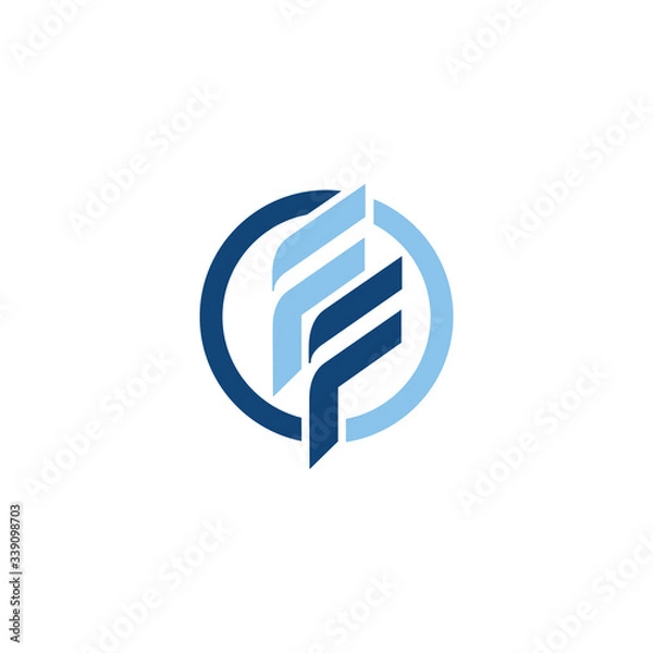 Fototapeta initial FF Letter logo design vector graphic concept illustrations