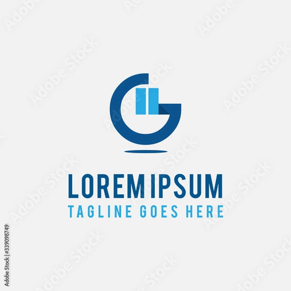 Obraz style overlapping letters FG logo graphic concept vector icons