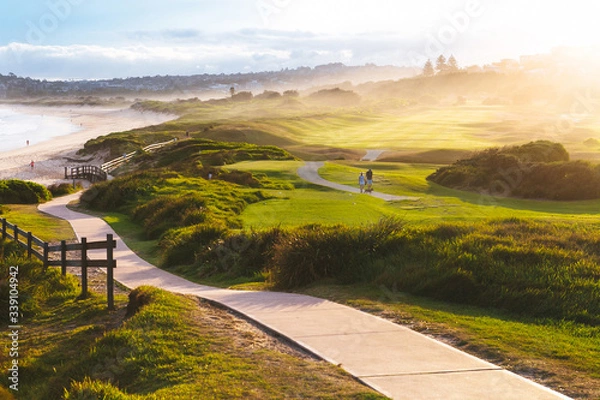 Obraz Beautiful view of the golf course near ocean