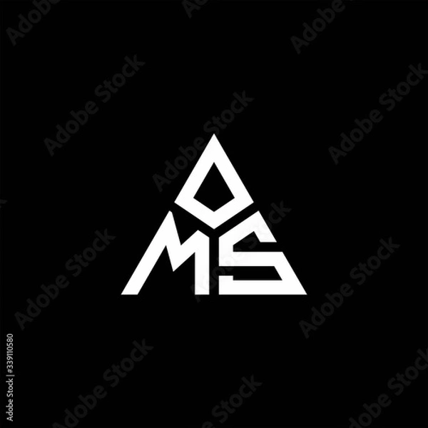 Fototapeta MS monogram logo with 3 pieces shape isolated on triangle
