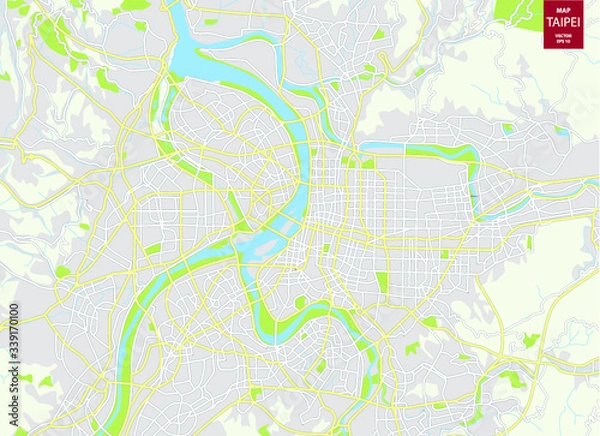 Fototapeta Taipei Taiwan vector map