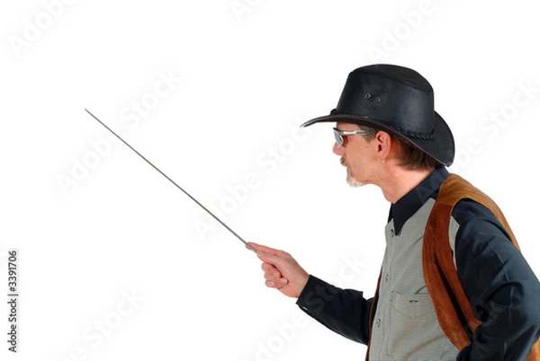 Fototapeta texas businessman pointing to chart