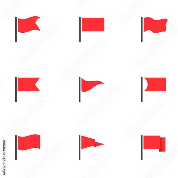 Obraz Red flag icons