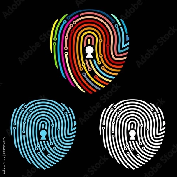 Fototapeta simple fingerprint security vector logo