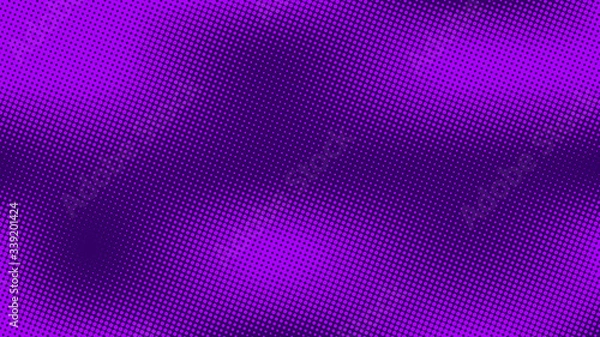 Fototapeta Violet and purple pop art background in retro comic style with halftone polka dots design, vector illustration eps10.