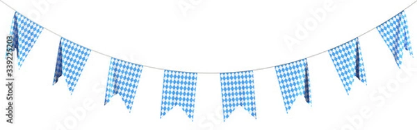 Fototapeta Oktoberfest flagi wianek z kratkę wzór na białym tle