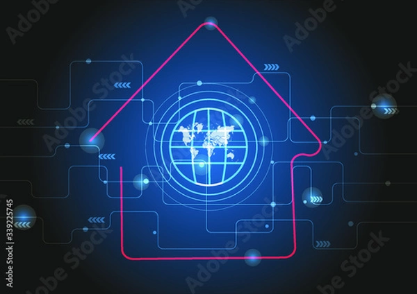 Fototapeta  Work at home during an outbreak of the COVID-19 virus. Coronavirus quarantine preventive measures. Prevent infection spreading. Vector illustration