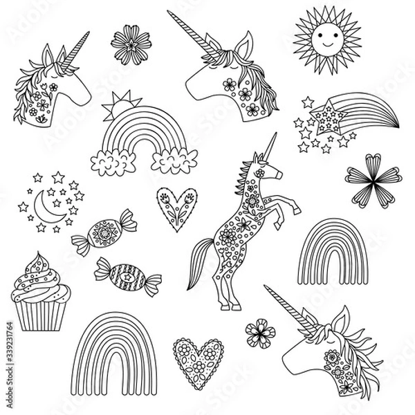 Obraz Rainbows And Unicorns