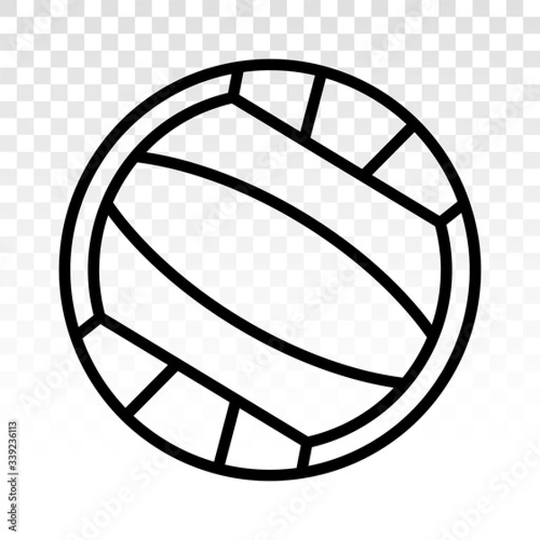 Fototapeta Beach volleyball ball vector line art icons on a transparent background.