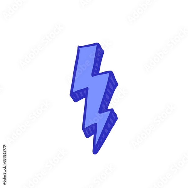 Fototapeta lightning doodle icon