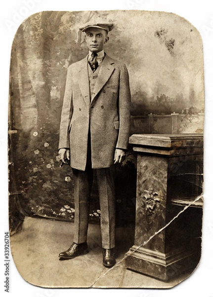 Obraz Vintage Man in Checked Suit