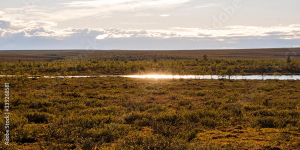Obraz mountain pond sun