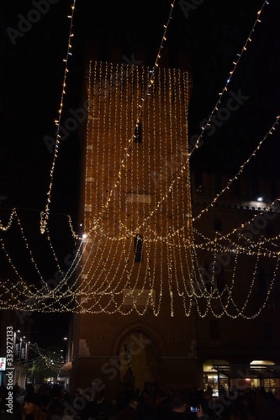 Obraz Tower with lights in the foreground